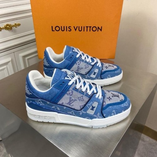 Louis Vuitton, Shoes, Brand New Louis Vuitton Men Lv Trainer Sneaker In  Denim