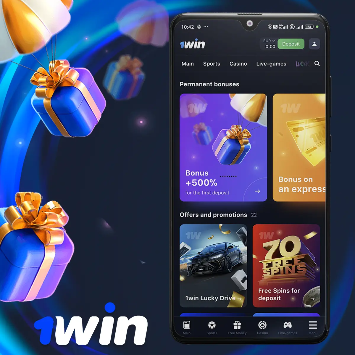 1Win offers bonuses and promotions